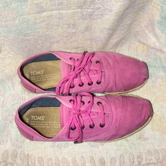 TOMS Bubblegum Pink Lace-up Espadrilles; Size 8.5 - Picture 7 of 7